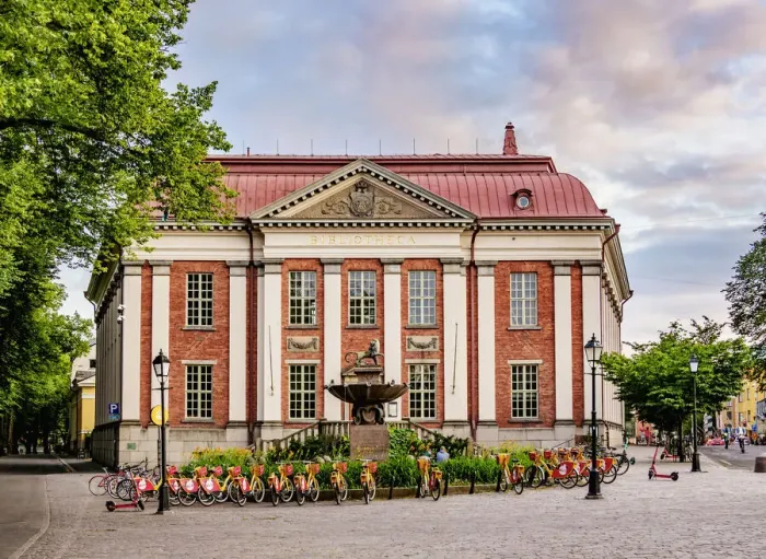 Framed Print : Bibliotheca at sunset, Turku, Finland Framed Print : Bibliotheca at sunset, Turku, Finland