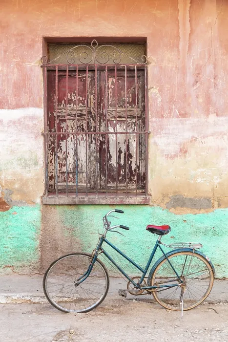 Framed Print : Bicycle against old painted wall, Trinidad, Sancti Spiritus Province, Cuba Framed Print : Bicycle against old painted wall, Trinidad, Sancti Spiritus Province, Cuba