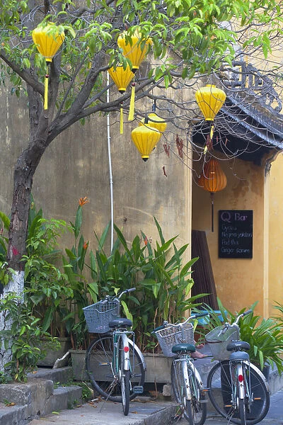 Bicycles outside bar, Hoi An (UNESCO World Heritage Site), Quang Ham, Vietnam