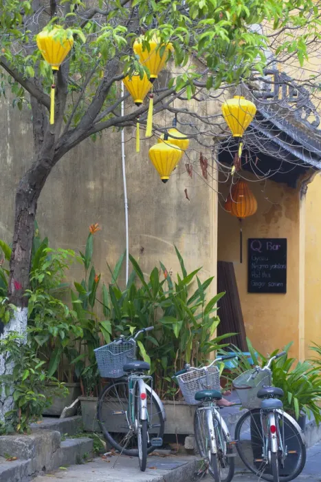 Framed Print : Bicycles outside bar, Hoi An (UNESCO World Heritage Site), Quang Ham, Vietnam Framed Print : Bicycles outside bar, Hoi An (UNESCO World Heritage Site), Quang Ham, Vietnam