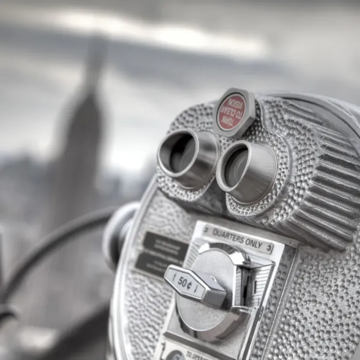 Framed Print : Binoculars & Empire State Building, Manhattan, New York City, USA Framed Print : Binoculars & Empire State Building, Manhattan, New York City, USA