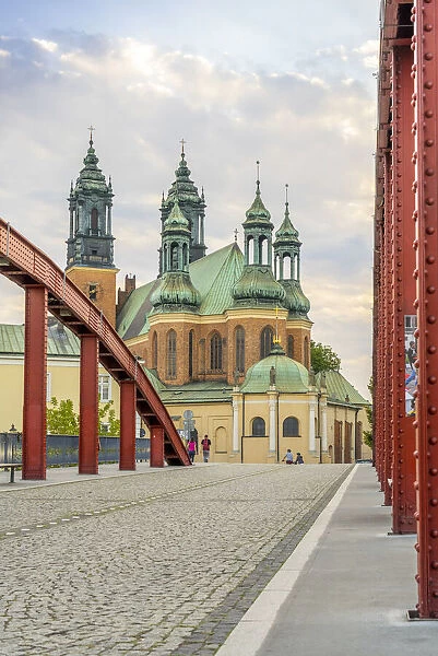 Bishop Jordan Bridge and The St. Peter and Paul cathedral on Cathedral Island or Ostrow