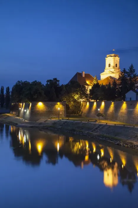 Framed Print : Bishops Palace at dusk, Gyor, Western Transdanubia, Hungary