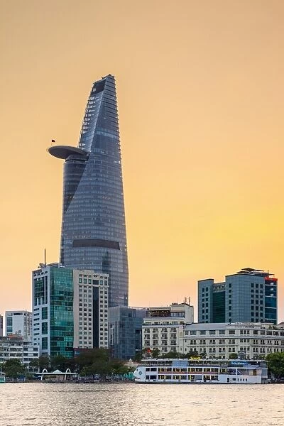 Bitexco Financial Tower and central Ho Chi Minh City (Saigon) skyline at sunset, Vietnam