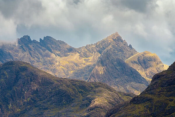 Detail of Black Cuillin mountains, Isle of Skye, Scottish Highlands, Scotland, UK