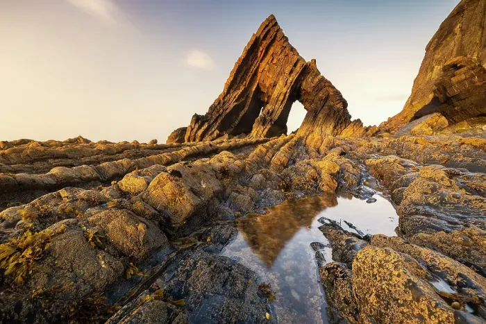 Framed Print : Blackchurch Rock at sunset, Mouthmill, North Devon, England, United Kingdom Framed Print : Blackchurch Rock at sunset, Mouthmill, North Devon, England, United Kingdom