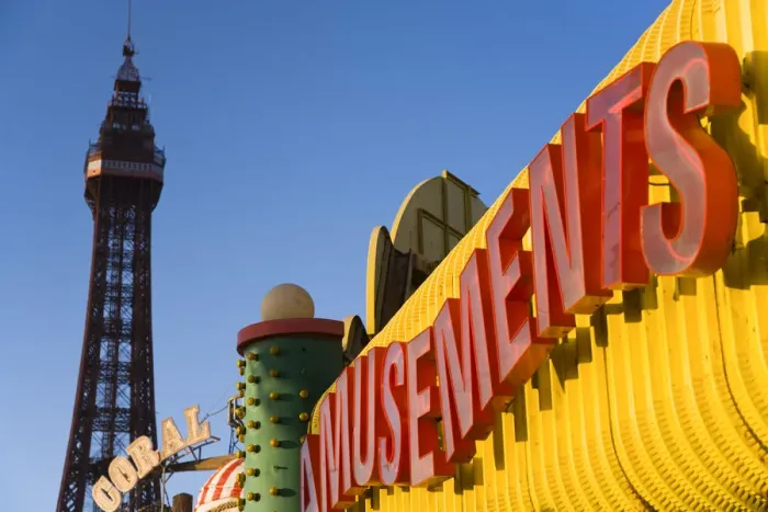 Framed Print : Blackpool Tower & Amusements sign, Blackpool, Lancashire, England Framed Print : Blackpool Tower & Amusements sign, Blackpool, Lancashire, England