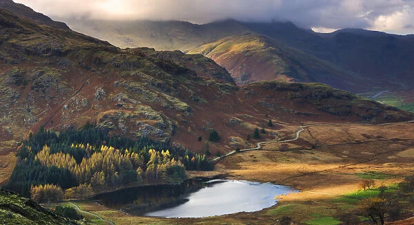 Blea Tarn and Wrynose Fell in the Lake District National Park, Cumbria, England, UK