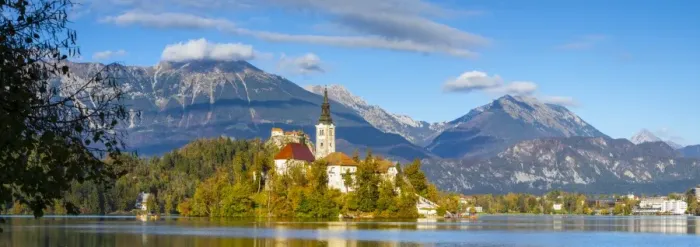 Framed Print : Bled Island (Blejski otok) with the Church of the Assumption (Cerkev Marijinega vnebovzetja)
