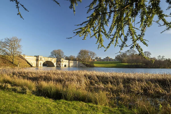 Blenheim Palace and the Grand Bridge, Blenheim Park, Woodstock, Oxfordshire, England