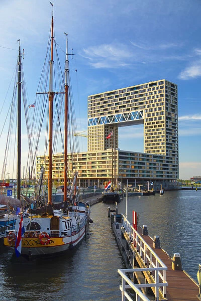 Block of apartments at Houthavens harbour, Amsterdam, Noord Holland, Netherlands