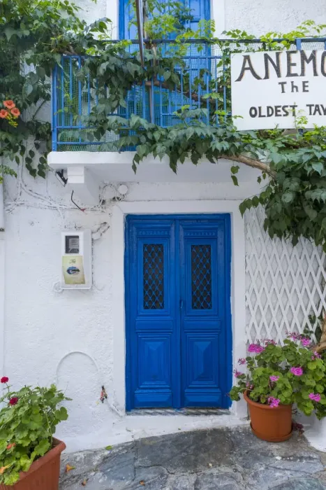 Framed Print : Blue door, Skopelos Town, Skopelos, Sporade Islands, Greece Framed Print : Blue door, Skopelos Town, Skopelos, Sporade Islands, Greece