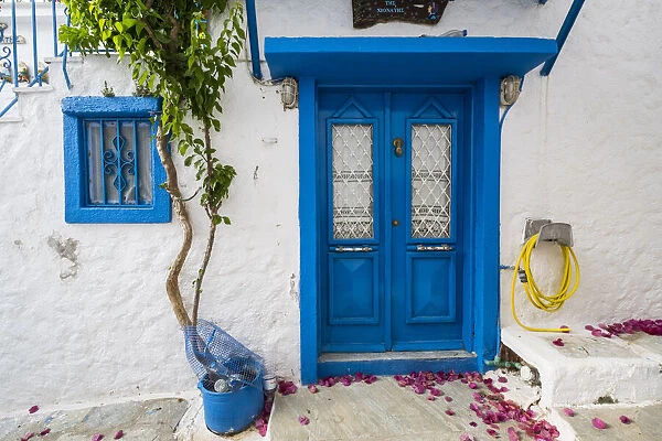Blue door, Skopelos Town, Skopelos, Sporade Islands, Greece