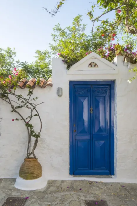 Framed Print : Blue door, Skopelos Town, Skopelos, Sporade Islands, Greece Framed Print : Blue door, Skopelos Town, Skopelos, Sporade Islands, Greece