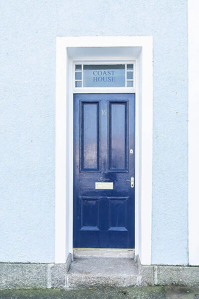 Blue door, St Ives, Cornwall, England, UK