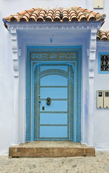 Blue doorway, Chefchaouen, Morocco, North Africa