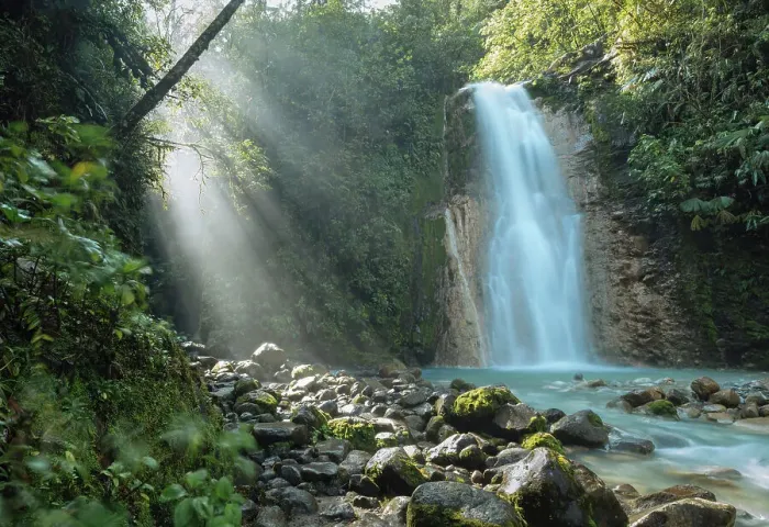 Framed Print : Blue Falls of Costa Rica, Alajuela Province, Costa Rica, Central America