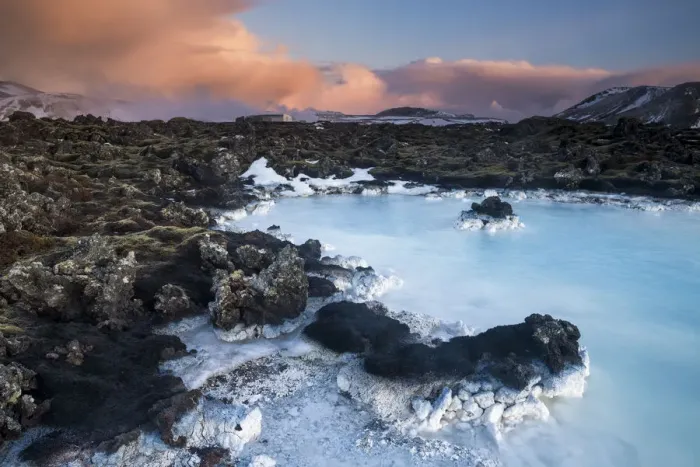 Framed Print : Blue Lagoon at Sunset, Iceland