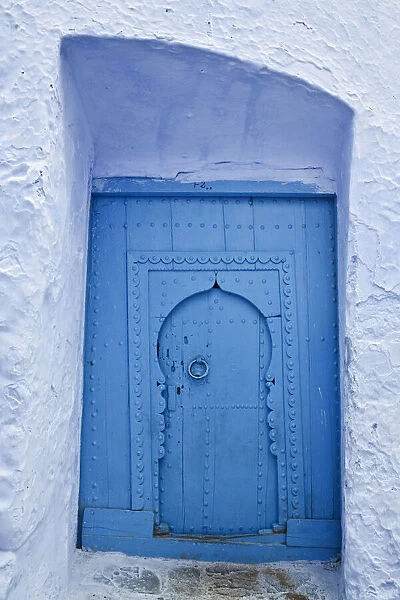 Blue painted doorway, Chefchaouen, Morocco