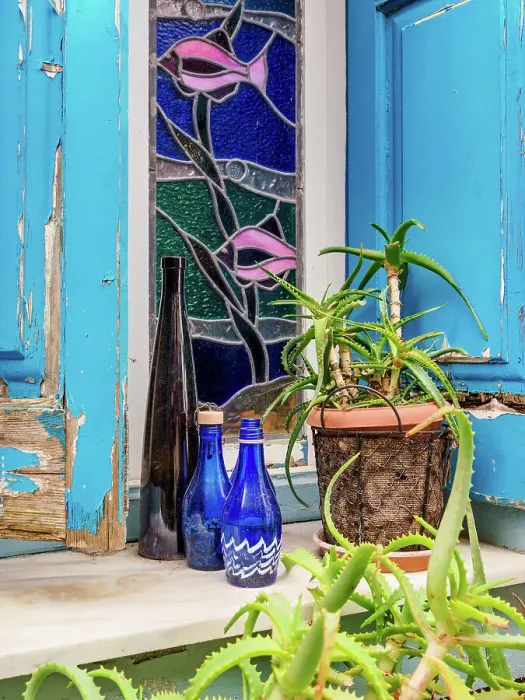 Framed Print : The Blue Street, detailed view, Pythagoreio, Samos Island, North Aegean, Greece Framed Print : The Blue Street, detailed view, Pythagoreio, Samos Island, North Aegean, Greece