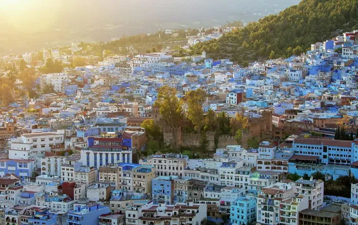 Framed Print : The blue town of Chefchaouen, Rif Mountain, Morocco Framed Print : The blue town of Chefchaouen, Rif Mountain, Morocco