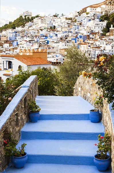 Blue-washed streets of Chefchaouen, Morocco