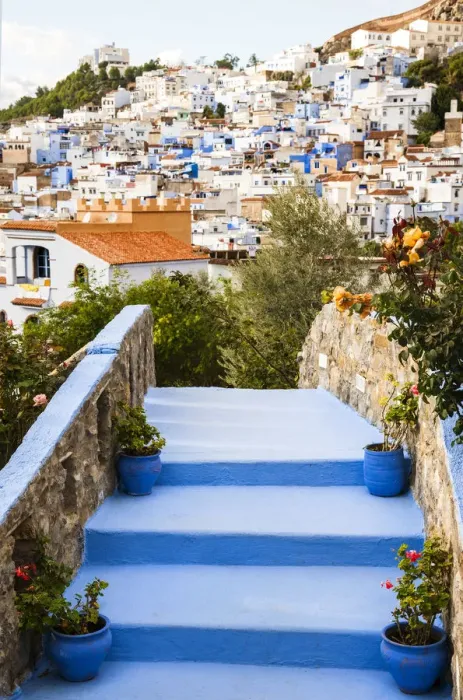 Framed Print : Blue-washed streets of Chefchaouen, Morocco Framed Print : Blue-washed streets of Chefchaouen, Morocco