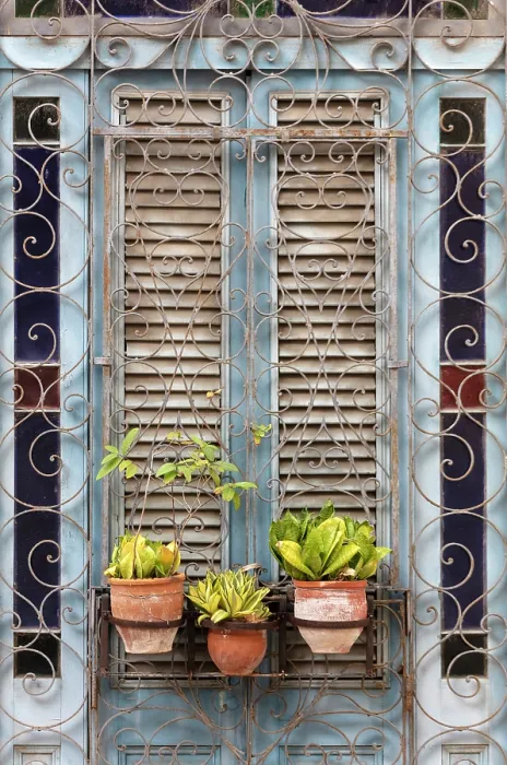 Framed Print : Blue window shutters and ornate iron gill, Cienfuegos, Cienfuegos Province, Cuba Framed Print : Blue window shutters and ornate iron gill, Cienfuegos, Cienfuegos Province, Cuba