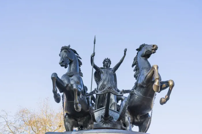 Framed Print : Boadicea and Her Daughters statue, Westminster, London, England, UK Framed Print : Boadicea and Her Daughters statue, Westminster, London, England, UK