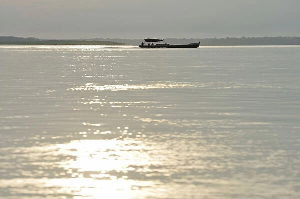 A boat on the Amazon River, near Puerto Narino, Colombia