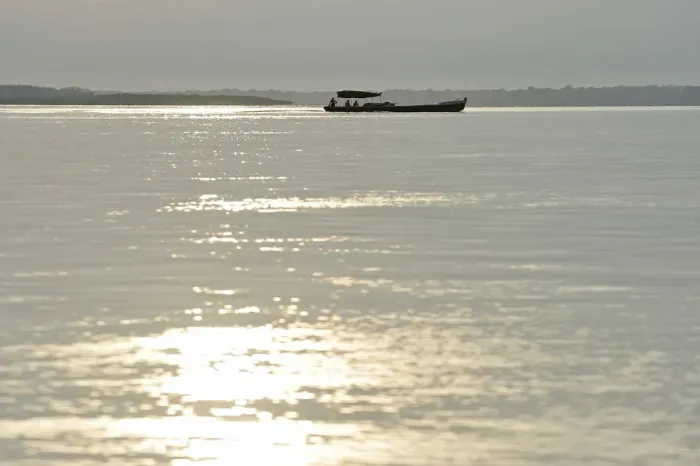 Framed Print : A boat on the Amazon River, near Puerto Narino, Colombia Framed Print : A boat on the Amazon River, near Puerto Narino, Colombia