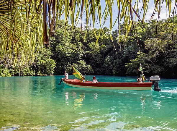 Boat at Blue Lagoon, Portland Parish, Jamaica