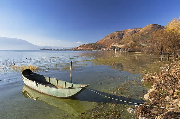 Boat on Erhai Lake, Shuanglang, Yunnan, China
