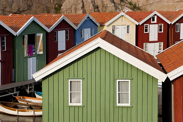 Boat huts in Smogen, Bohuslan Coast, Sweden