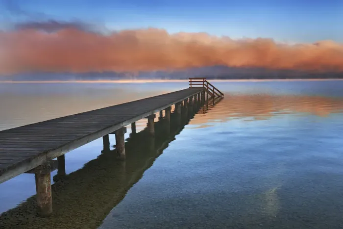 Framed Print : Boat ramp and fog bench - Germany, Bavaria, Upper Bavaria, Bad Tolz-Wolfratshausen, Munsing, Ambach - Funfseenland, Lake Starnberg Framed Print : Boat ramp and fog bench - Germany, Bavaria, Upper Bavaria, Bad Tolz-Wolfratshausen, Munsing, Ambach - Funfseenland, Lake Starnberg