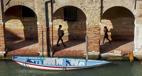 Boat in the Sestiere Cannaregio, Venice, Veneto, Italy