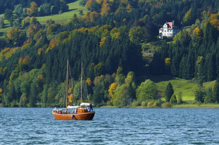 Framed Print : Boat Trip on Lake Alpsee, Allgaeu, Bavaria, Germany Framed Print : Boat Trip on Lake Alpsee, Allgaeu, Bavaria, Germany