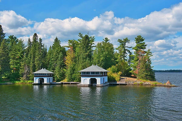 Boathouses on Lake of the Woods Kenora, Ontario, Canada