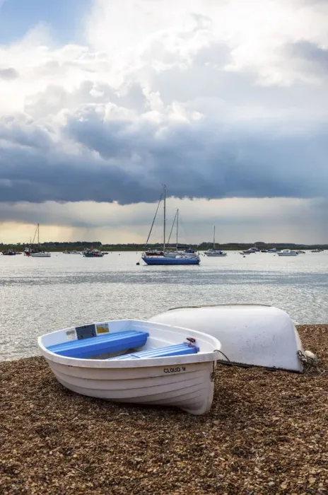 Framed Print : Boats at Bawdsey beach, Suffolk, England