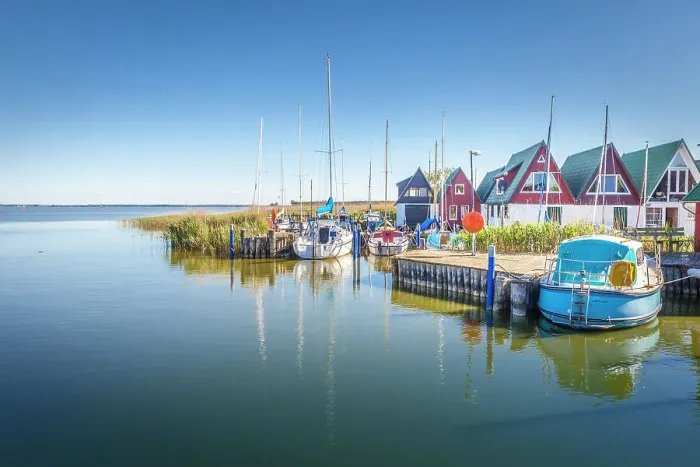 Framed Print : Boats in the Bodden harbour of Althagen, Mecklenburg-Western Pomerania, Baltic Sea, North Germany, Germany Framed Print : Boats in the Bodden harbour of Althagen, Mecklenburg-Western Pomerania, Baltic Sea, North Germany, Germany