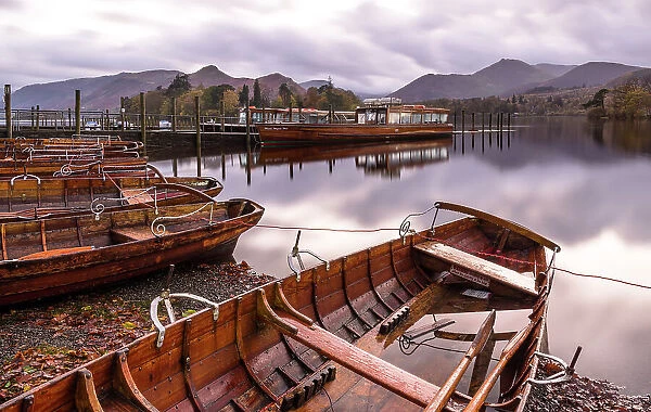 Boats at Derwentwater, Lake District National Park, Cumbria, England
