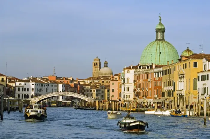 Framed Print : Boats on Grand Canal Santa Lucia Basilica Framed Print : Boats on Grand Canal Santa Lucia Basilica