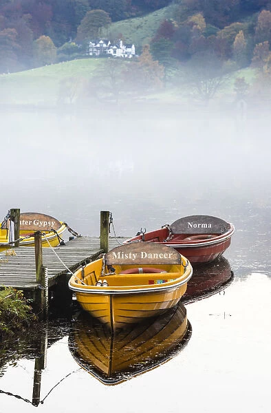 Boats on Grasmere, Cumbria, UK