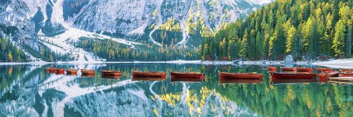 Framed Print : Boats on Lago di Braies, South Tyrol, Dolomites, Italy Framed Print : Boats on Lago di Braies, South Tyrol, Dolomites, Italy