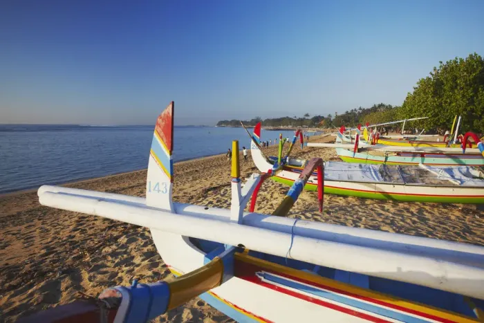 Framed Print : Boats on Sanur beach, Bali, Indonesia Framed Print : Boats on Sanur beach, Bali, Indonesia