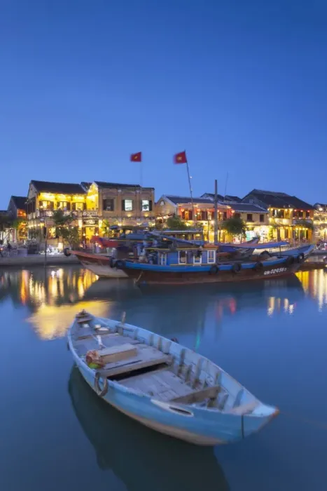 Framed Print : Boats on Thu Bon river at dusk, Hoi An (UNESCO World Heritage Site), Quang Ham, Vietnam Framed Print : Boats on Thu Bon river at dusk, Hoi An (UNESCO World Heritage Site), Quang Ham, Vietnam