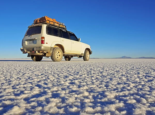 Bolivia, Potosi Department, Daniel Campos Province, White Toyota Landcruiser on the