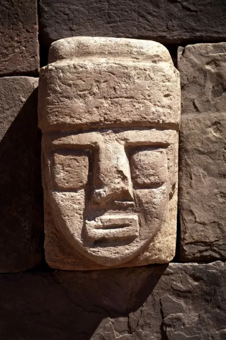Framed Print : Bolivia, Tiahuanaco Ruins, Semi-Subterranean Temple Wall, Sculptured Stone Tenon-Head Framed Print : Bolivia, Tiahuanaco Ruins, Semi-Subterranean Temple Wall, Sculptured Stone Tenon-Head