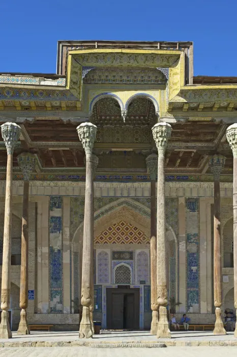 Framed Print : Bolo Hauz Mosque, Bukhara, Uzbekistan