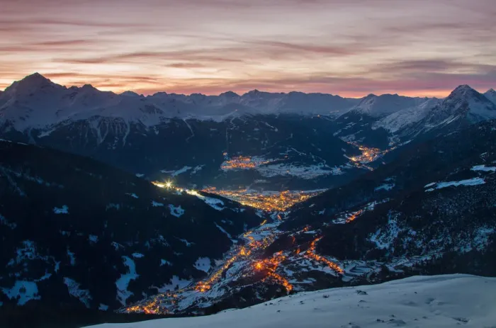 Framed Print : Bormio at dusk, Sondrio district, Valtellina, Lombardy, Italy Framed Print : Bormio at dusk, Sondrio district, Valtellina, Lombardy, Italy
